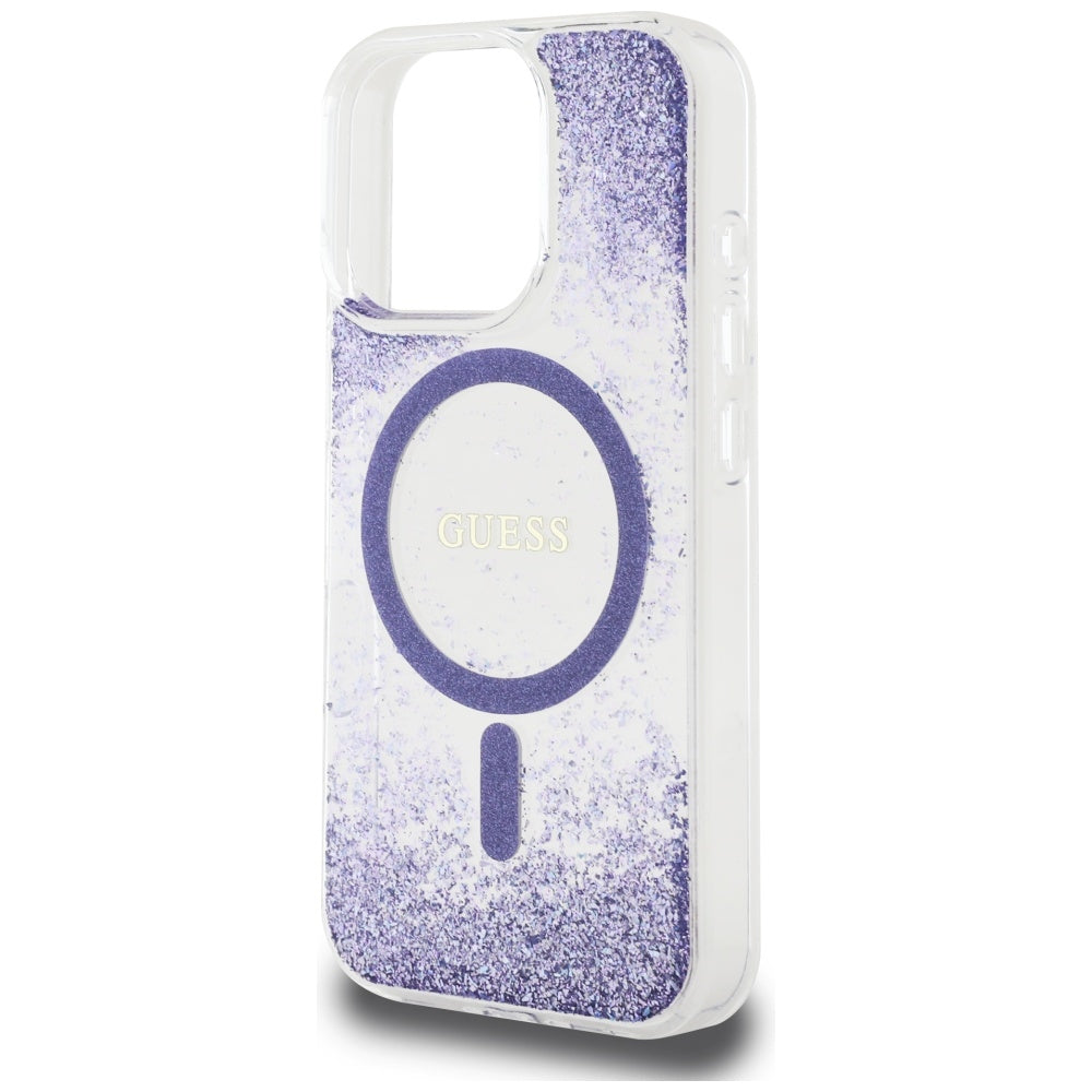 Guess HC Resin Bottom Glitter MagSafe case til iPhone 16 Pro Max - lilla