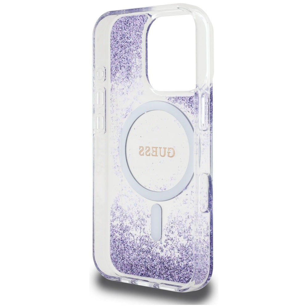 Guess HC Resin Bottom Glitter MagSafe case til iPhone 16 Pro Max - lilla