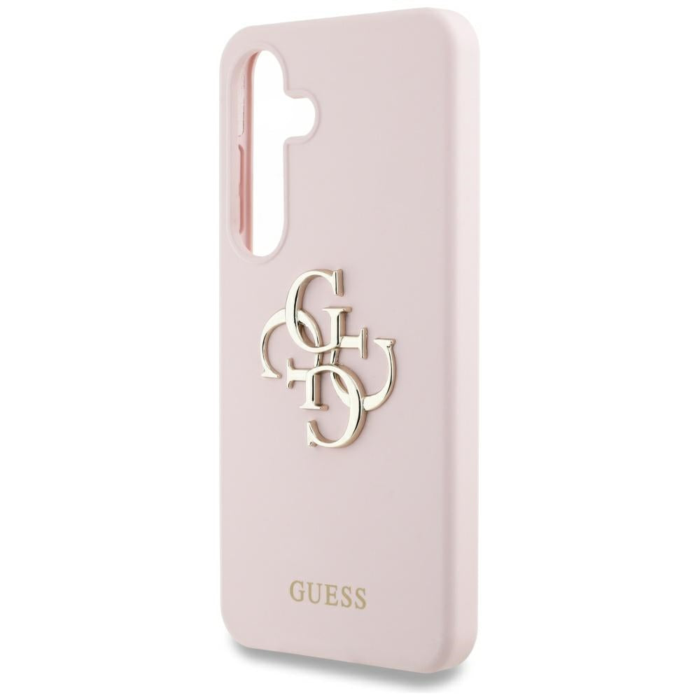 Guess Silicone Big 4G Logo Bottom Script Case til Samsung Galaxy S25 - Pink
