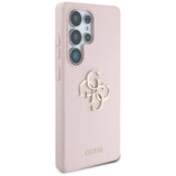 Guess Silicone Big 4G Logo Bottom Script Case til Samsung Galaxy S25 Ultra - Pink