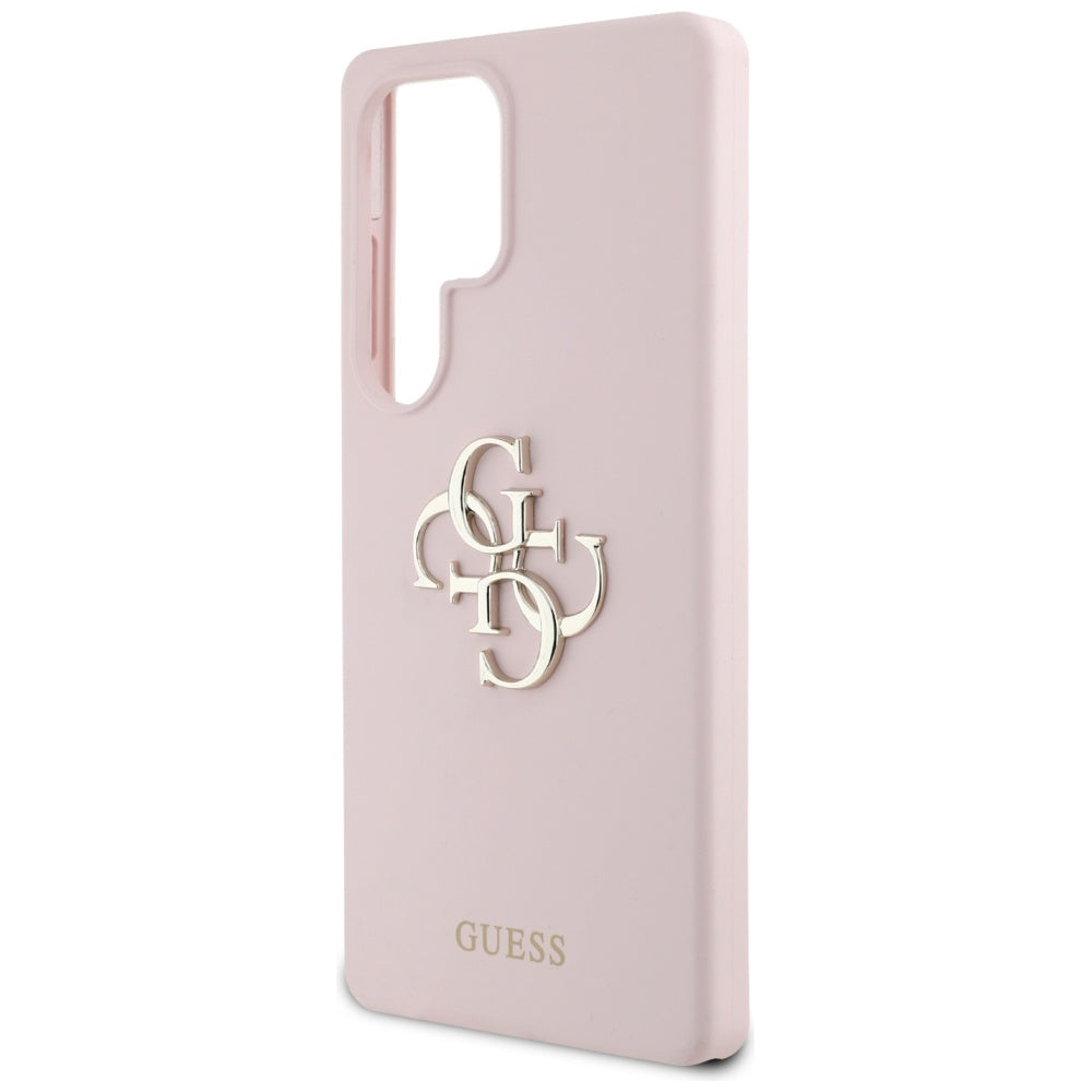 Guess Silicone Big 4G Logo Bottom Script Case til Samsung Galaxy S25 Ultra - Pink