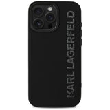 Karl Lagerfeld HC 3D Rubber Elongated Glitter iPhone 16 Pro Case - Black