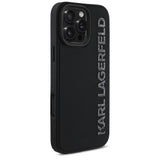 Karl Lagerfeld HC 3D Rubber Elongated Glitter iPhone 16 Pro Case - Black