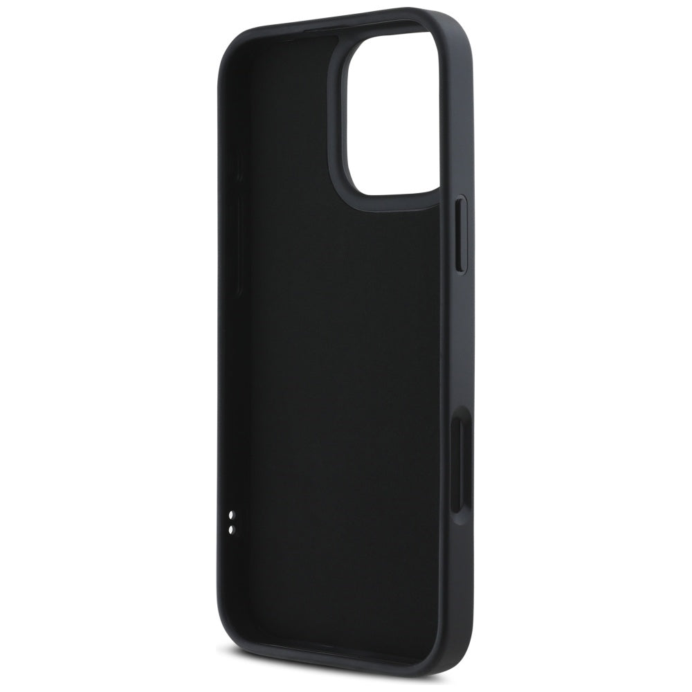 Karl Lagerfeld HC 3D Rubber Elongated Glitter iPhone 16 Pro Case - Black