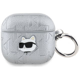 Karl Lagerfeld Monogram Choupette Head case for AirPods 4 - silver