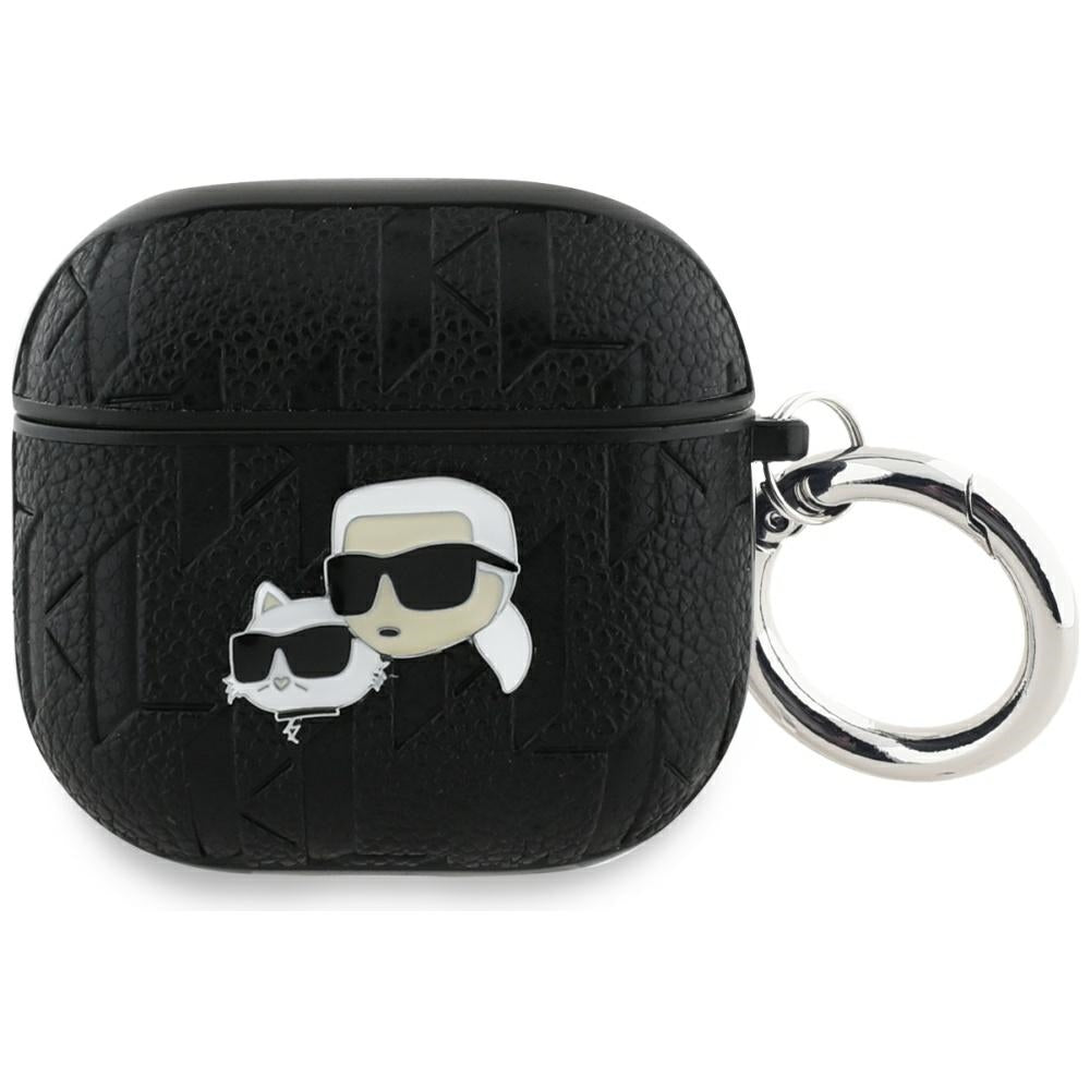 Karl Lagerfeld Monogram Karl & Choupette Head Case for AirPods 4 - Black