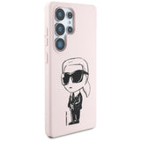 Karl Lagerfeld Silicone Graffiti Ikonik Printed Logo MagSafe Case til Samsung Galaxy S25 Ultra - Pink