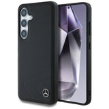 Mercedes Leather Horizontal Debossed Curves MagSafe Case for Samsung Galaxy S25 - Black