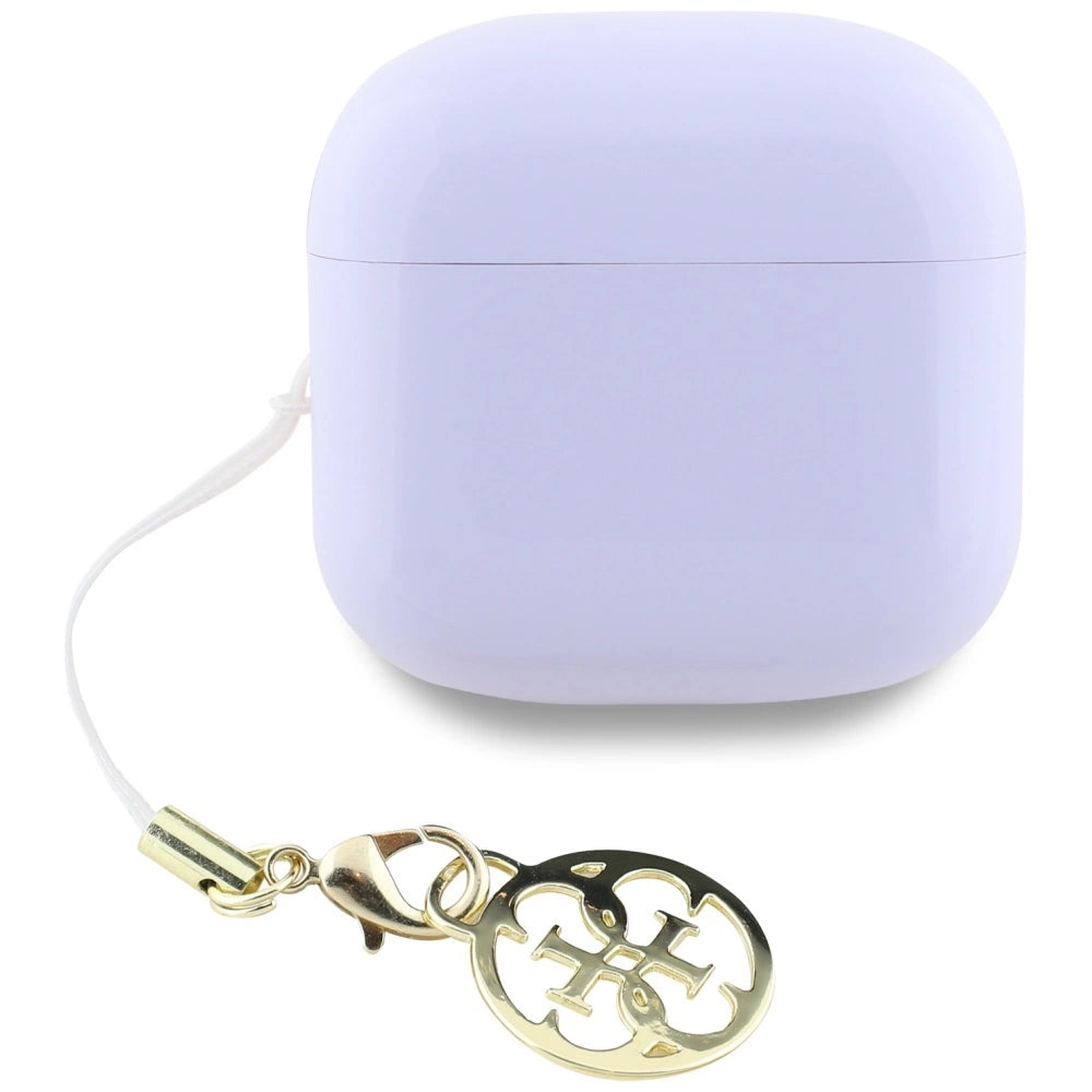 TWS Guess Glossy Effect Printed Classic Logo & Charm Headphones - Lavender