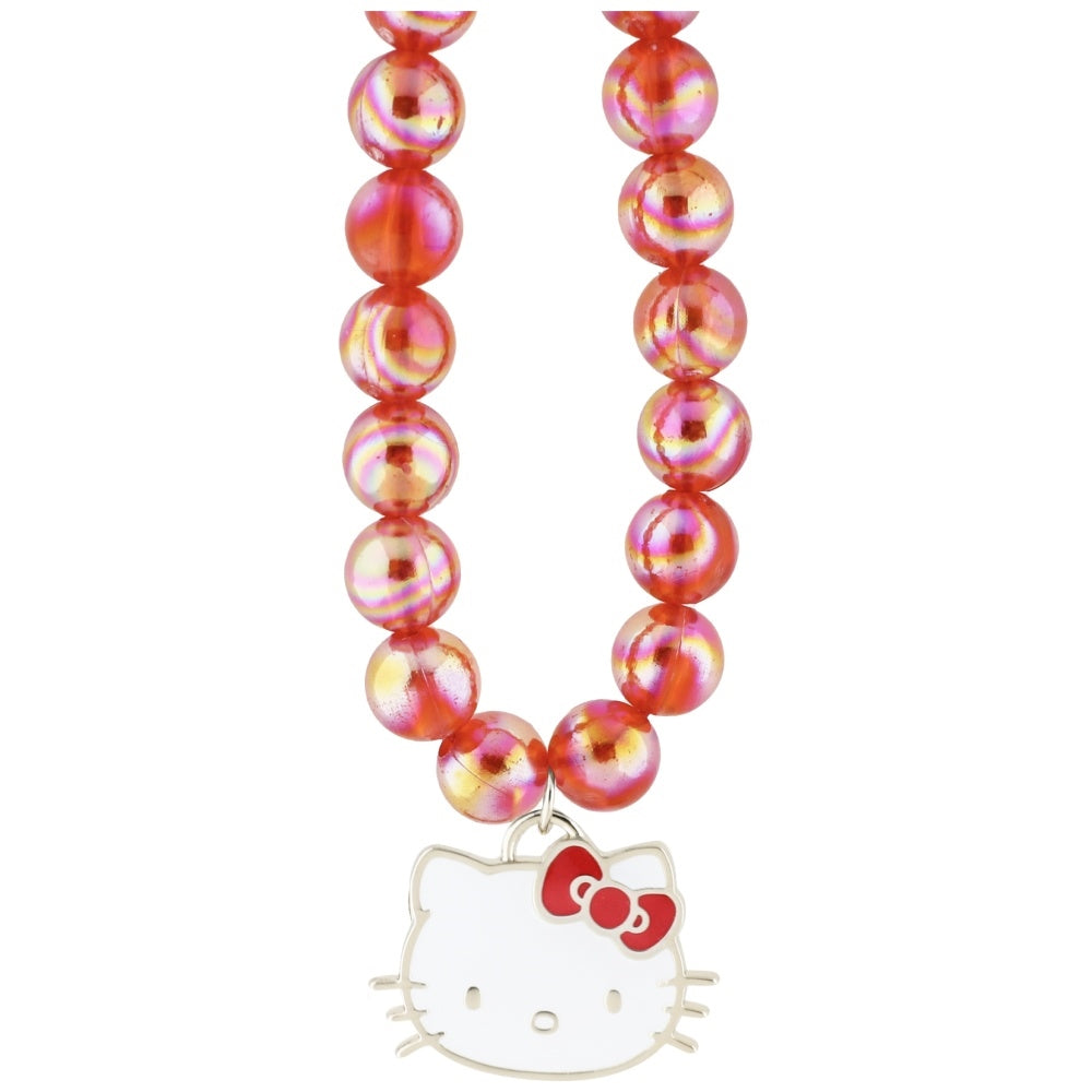 Hello Kitty Pearls Kitty Head Phone Charm - Red