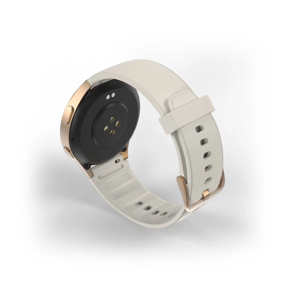 Hama 8900 GPS AMOLED Smartwatch 1,32" med beige silikonrem - guld