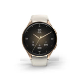 Hama 8900 GPS AMOLED Smartwatch 1,32" med beige silikonrem - guld