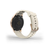 Hama 8900 GPS AMOLED Smartwatch 1,32" med beige silikonrem - guld