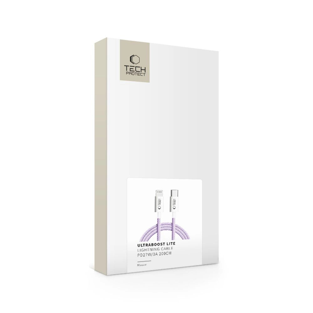Tech-Protect Ultraboost Lite Lightning Cable PD60W / 3A 2m - lilla