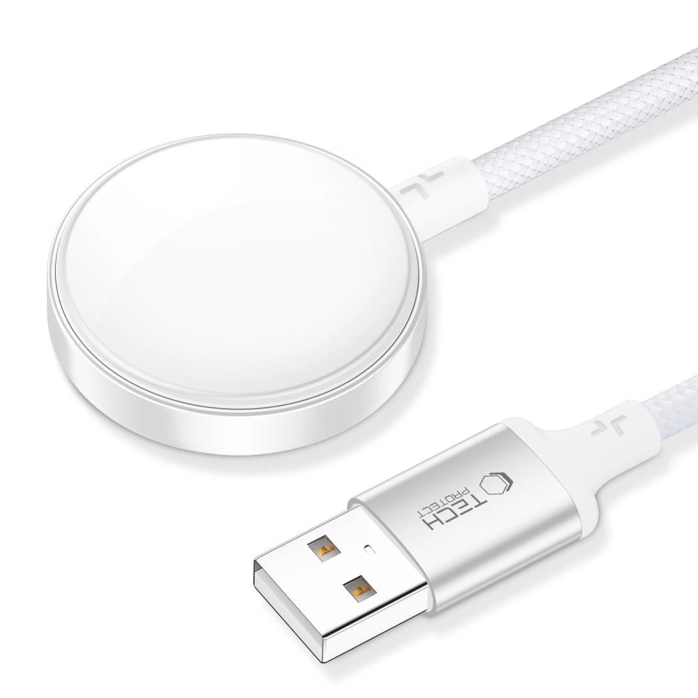 Tech-Protect UltraBoost USB-A induktiv oplader til Apple Watch 1m - hvid