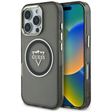 Guess IML Metal Mountain Logo MagSafe iPhone 16 Pro Case - Black