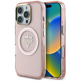 Guess IML Metal Mountain Logo MagSafe iPhone 16 Pro Max Case - Pink