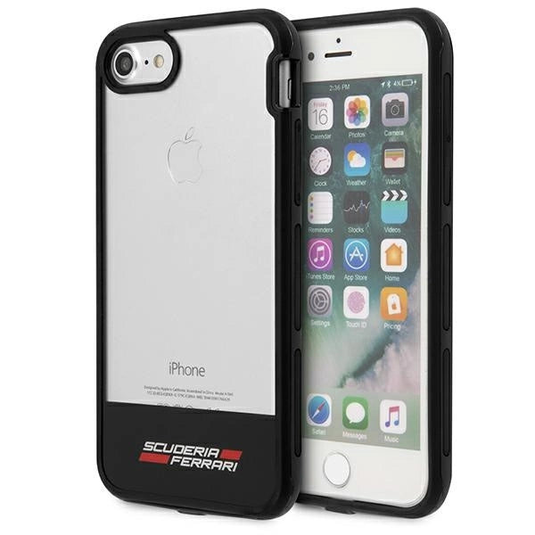 Ferrari Racing Shield Case til iPhone 7 / 8 / SE 2020 / SE 2022 - Halvt gennemsigtig