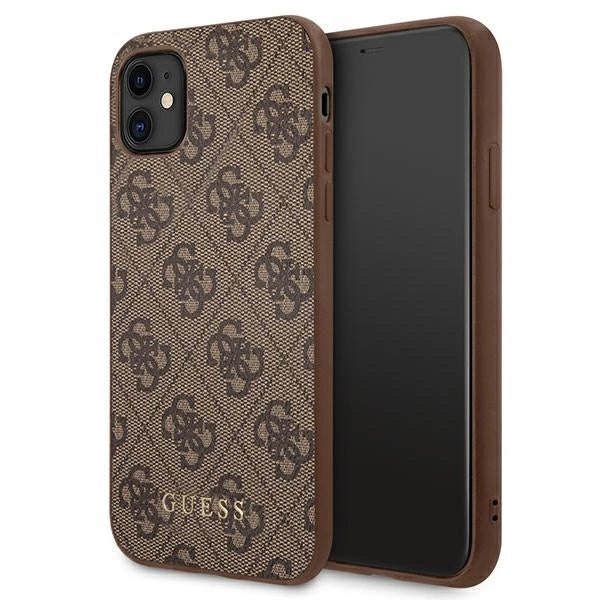 Guess 4G Metal Gold Logo Case til iPhone 11 / Xr 6.1" - Brunt