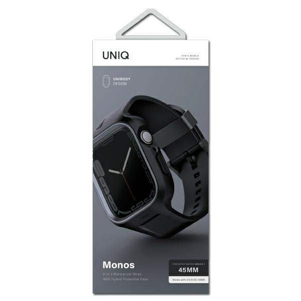 Uniq Monos 2 in 1 Strap + Case for Apple Watch 45/44mm - Black