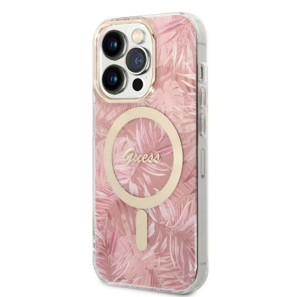 Guess MagSafe case + charger set for iPhone 14 Pro 6.1" - pink