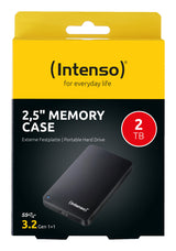 Intenso 2TB 2.5" Memory Case USB 3.0 ekstern harddisk 5400 rpm 2.5" USB Type-A 3.2 Gen 1 (3.1 Gen 1) Sort