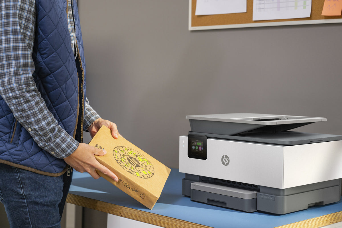 HP OfficeJet Pro 9120b Trådløst All-in-One Farve Printer, Tosidet print; Kopimaskine, scanner