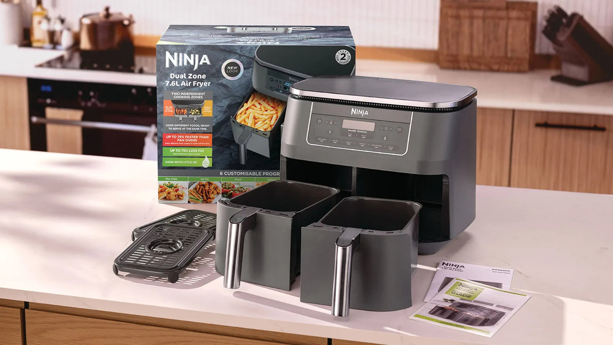 Ninja DZ300EU Dobbelt varmluftssteger 2.4kW Metalgrå