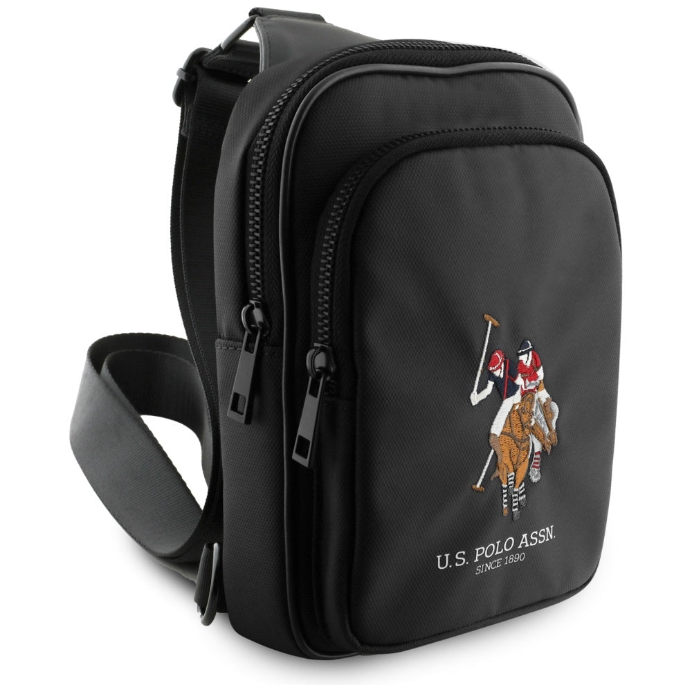 US Polo Petit Pique Crossbody Phone Bag Black