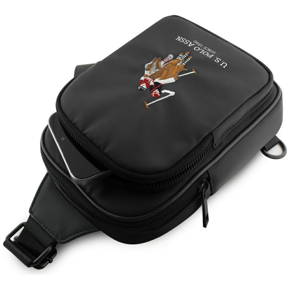 US Polo Petit Pique Crossbody Phone Bag Black