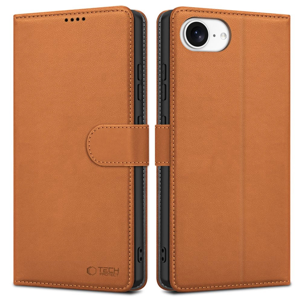 Tech-Protect Wallet Case til iPhone 16e - Brunt