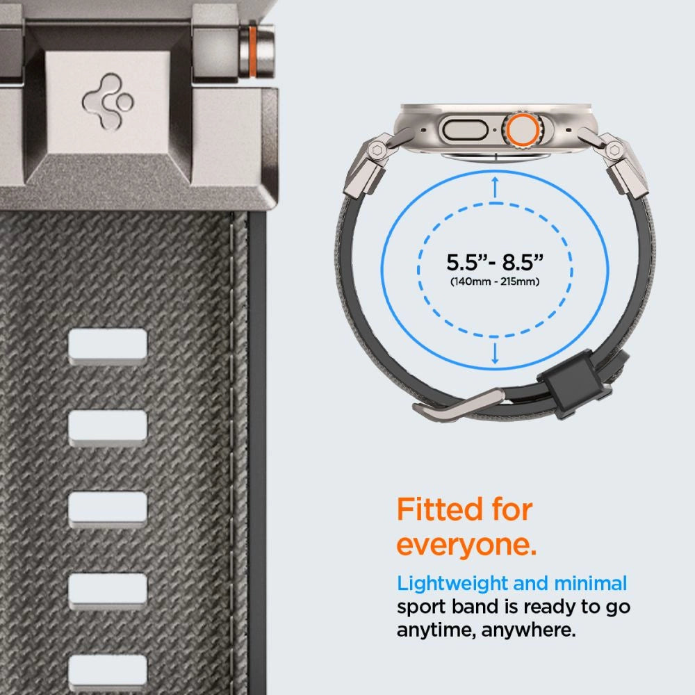 Spigen DuraPro Armor Strap til Apple Watch 44 / 45 / 46 / 49 mm - Grå