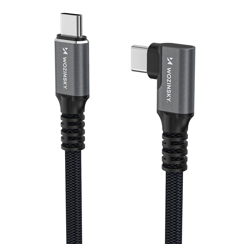 Wozinsky WPS1-UY41S USB-C Thunderbolt 4 240W vinklet kabel 1,5 m 4K - sort