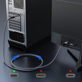 Wozinsky WPS-16AYL3S DisplayPort 2.1 Kabel VESA Certificeret 80 Gb/s 16K@60Hz 8K@120Hz 4K@240Hz HDR HDCP DSC 3m - Sort