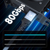 Wozinsky WPS-16AYL3S DisplayPort 2.1 Kabel VESA Certificeret 80 Gb/s 16K@60Hz 8K@120Hz 4K@240Hz HDR HDCP DSC 3m - Sort