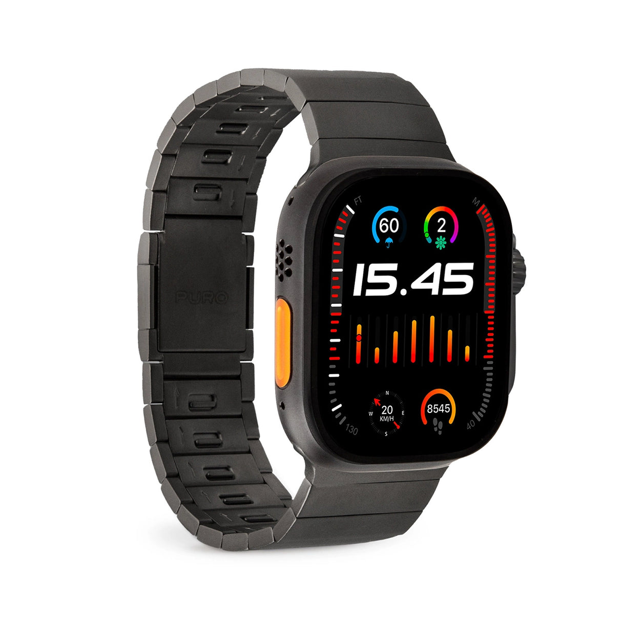 Puro TITAN Rustfrit stål Apple Watch Band 42/44/45/49mm - sort