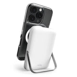 Puro 10000mAh MagSafe Wireless Power Bank med Aluminium Stativ - Hvid