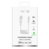 Puro 12W USB-A - Lightning Spiral Cable 1m - hvid