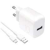 Puro PROLITE 10W USB-A vægoplader + USB-A - USB-C kabel 1,2 m - hvid