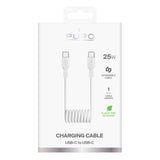 Puro 25W USB-C Spiralkabel - USB-C 1m - hvid