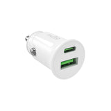 Puro Pro Lite Car Charger 1x USB-A + 1x USB-C Power Delivery 20W - Hvid