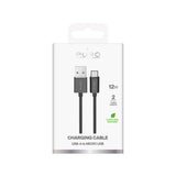 Puro 12W TPE USB-A - microUSB 2m Kabel - sort