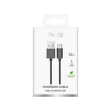 Puro TPE 12W USB-A - microUSB 1m Kabel - sort