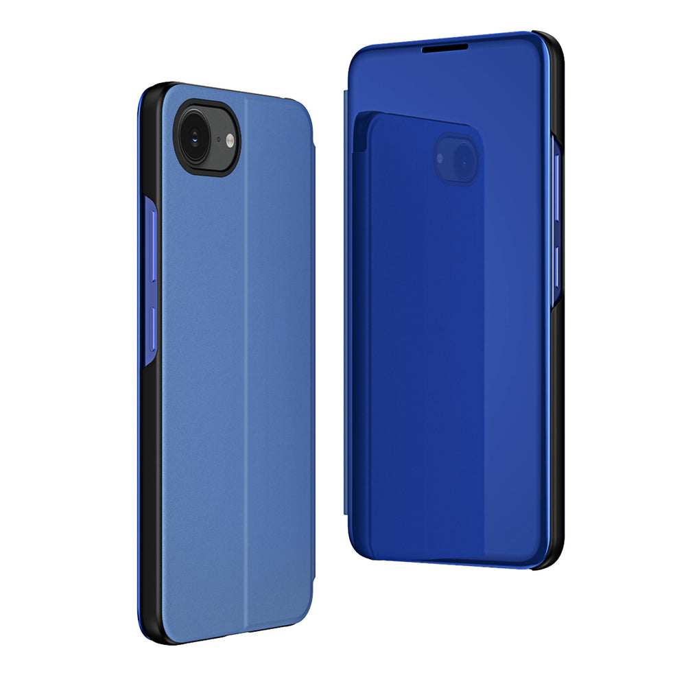 Clear View Case til iPhone 16e / 17e Flip Cover - Blå