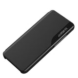 Eco Leather View Case, en elegant æske med flap og stativ til iPhone 16e / 17e - sort