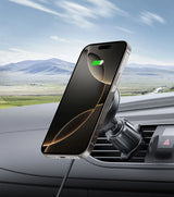 Tech-Protect MM15W-V4 Magnetisk MagSafe 15W Bilholder til cockpit / forrude / luftventil - sort