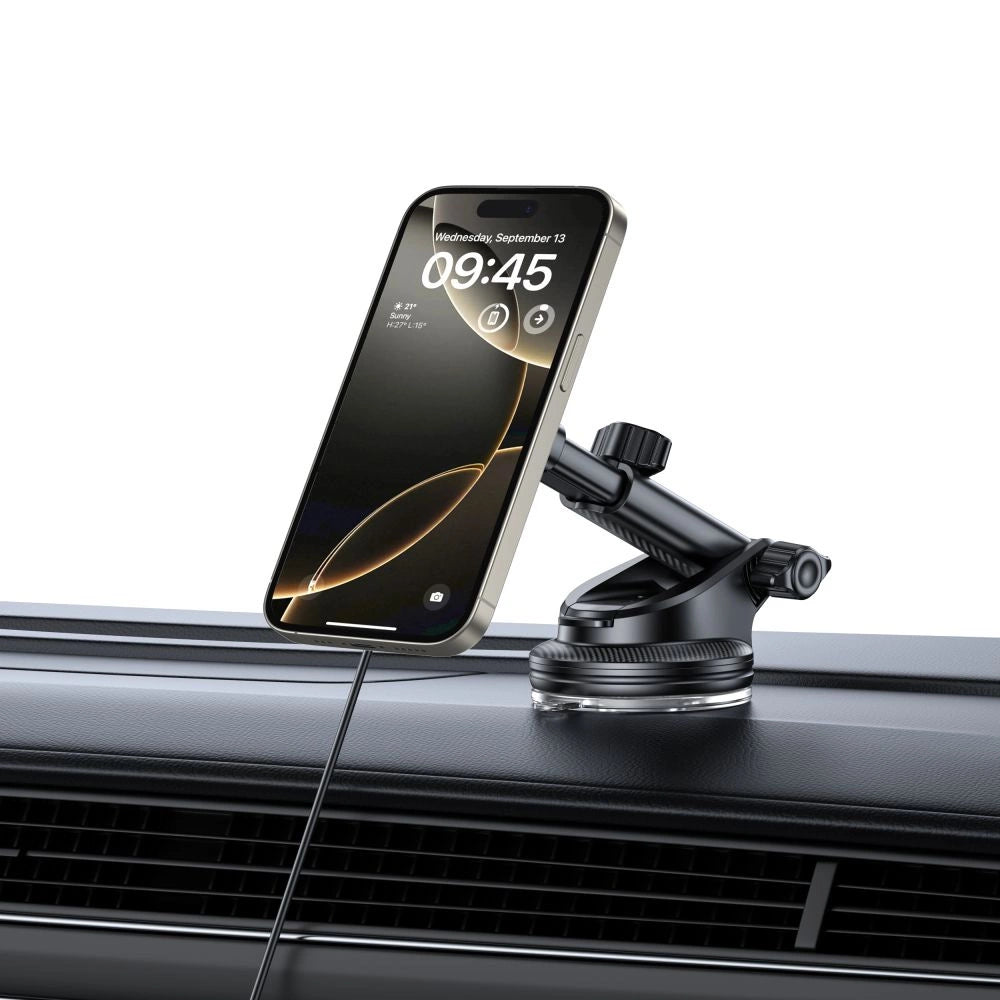 Tech-Protect MM15W-V4 Magnetisk MagSafe 15W Bilholder til cockpit / forrude / luftventil - sort