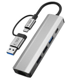 Tech-Protect HB03 HUB Adapter 5in1 USB-C + USB2.0 + USB3.0 + RJ45 - grå