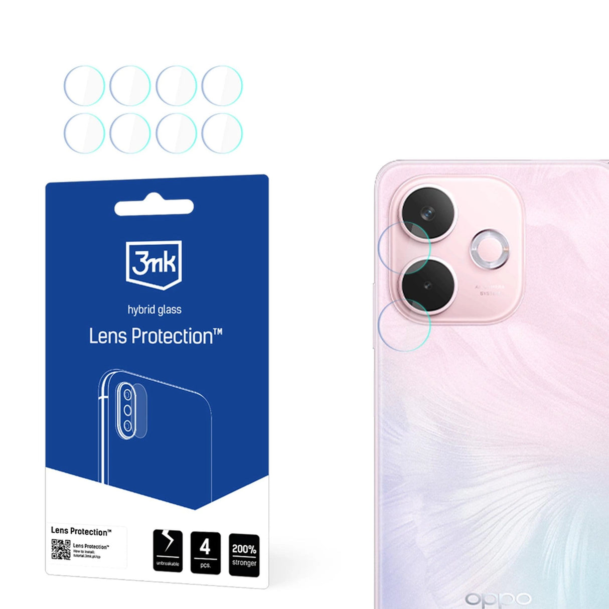 3mk Lens Protection Hybrid Glass til kamera objektiv på Oppo A5 Pro 5G