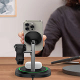 Tech-Protect QI15W-A46 3in1 Magnetisk MagSafe induktiv oplader - sort